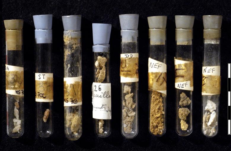 Echantillons de calcite prélevés en 1964