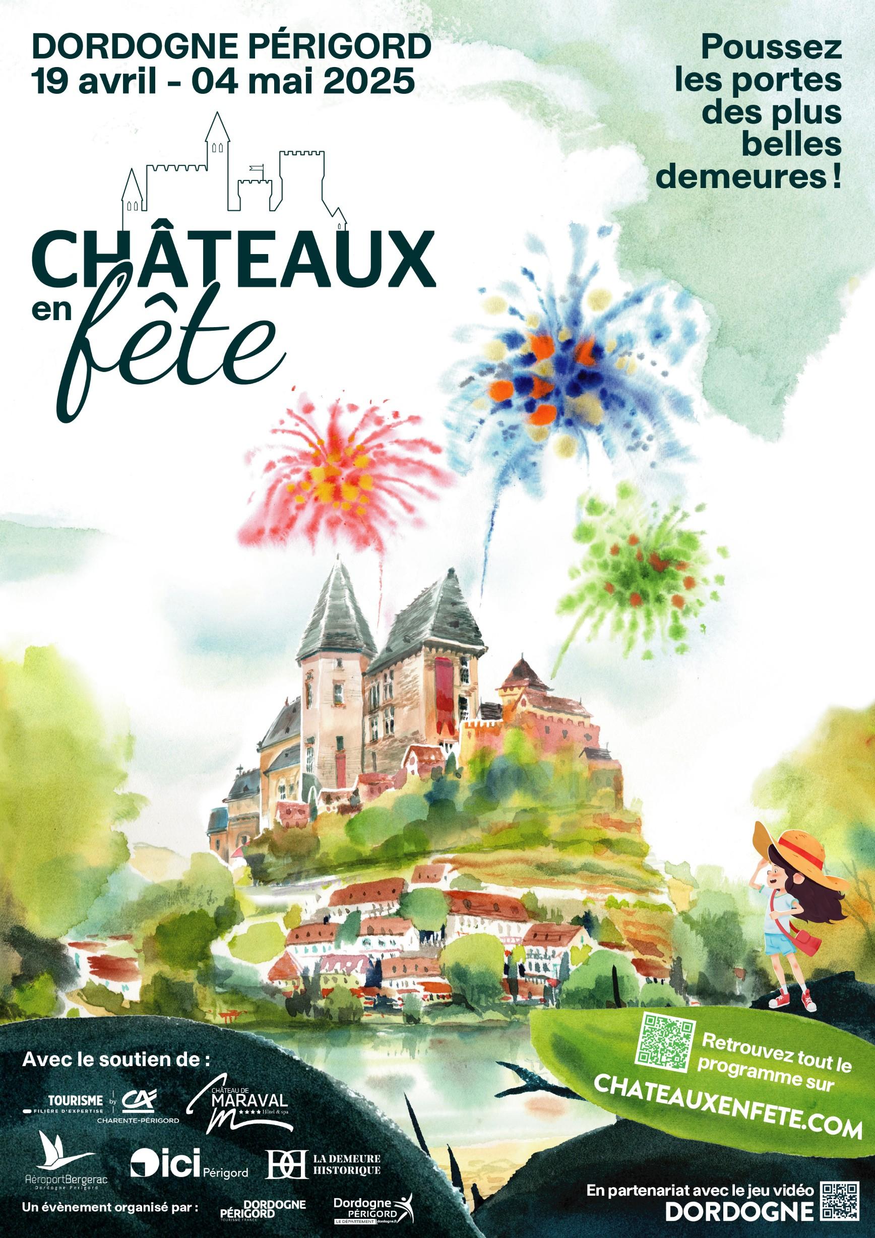Affiche chateau en fete