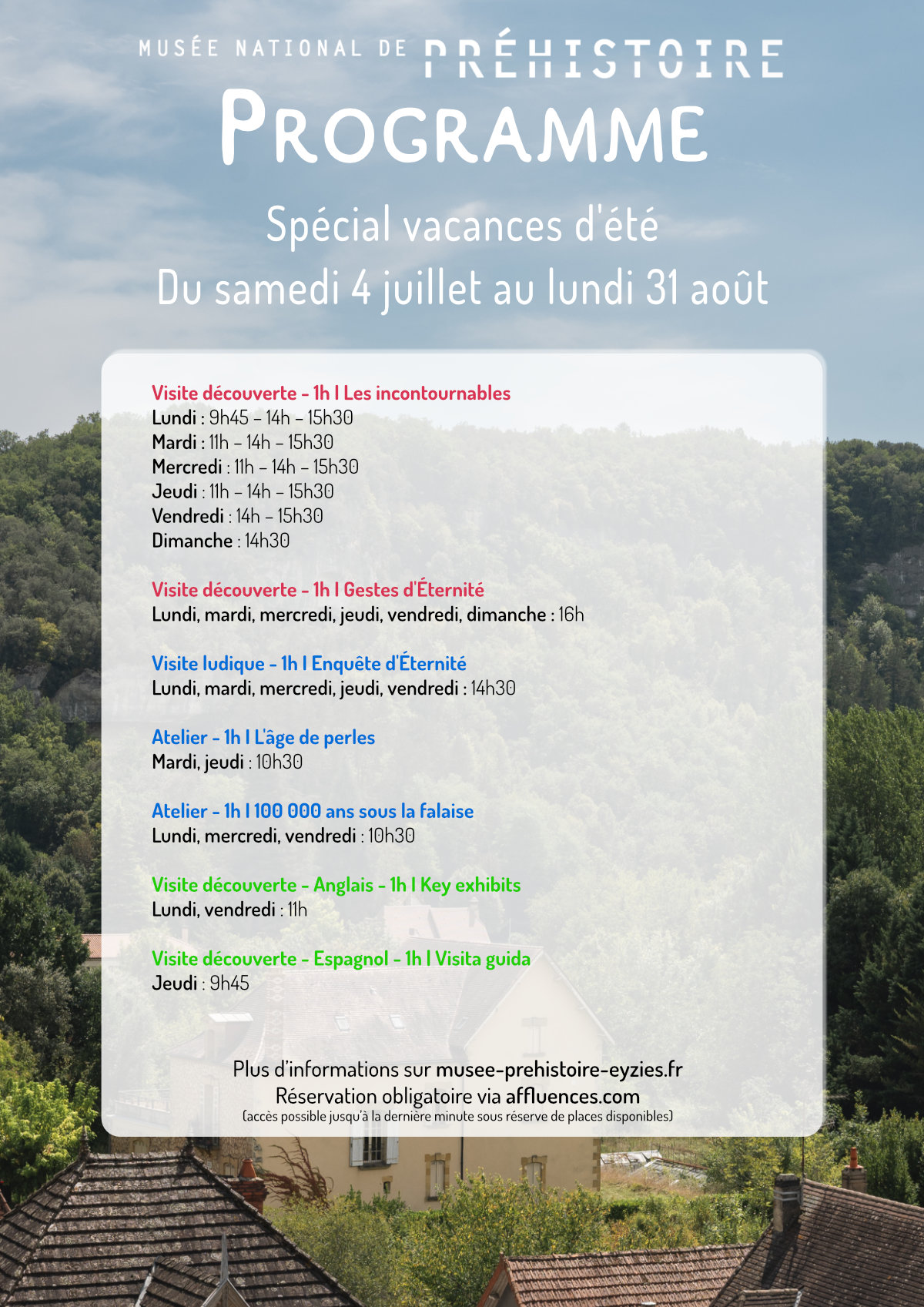 Programme du 4 juillet au 31 août