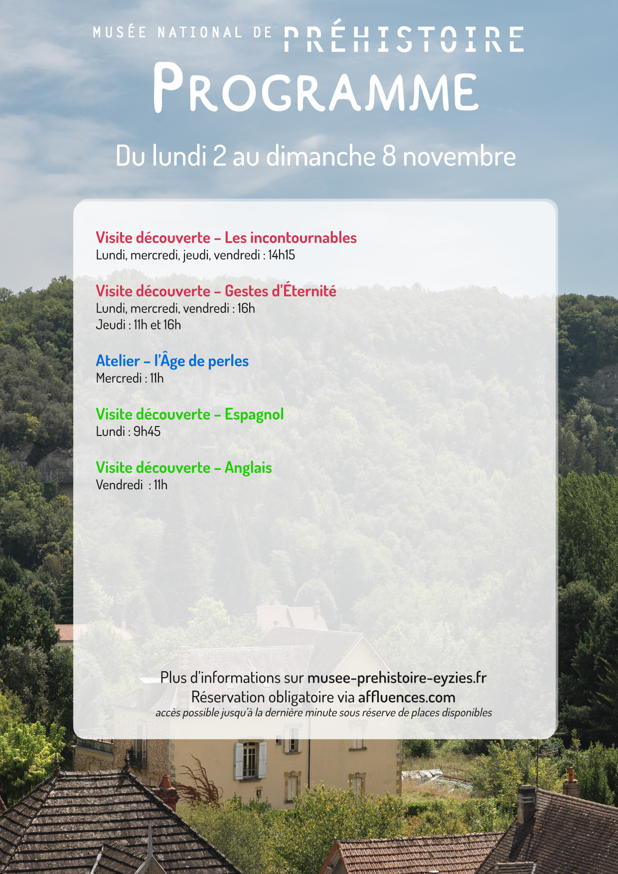 Programme du 2 novembre au 8 novembre